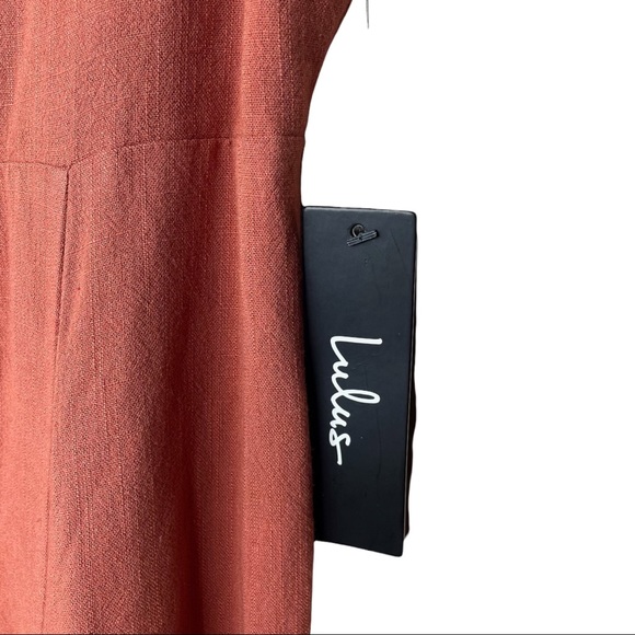 Lulu’s Lisbeth Rust Orange Button Front Dress, M - Picture 10 of 14